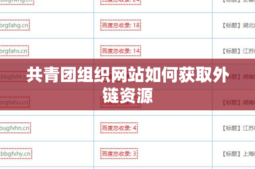 共青团组织网站如何获取外链资源