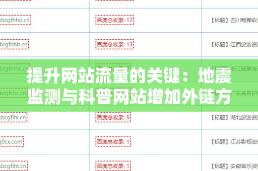 提升网站流量的关键：地震监测与科普网站增加外链方法