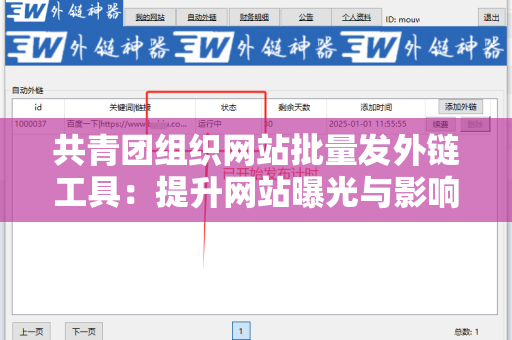 共青团组织网站批量发外链工具：提升网站曝光与影响力的利器