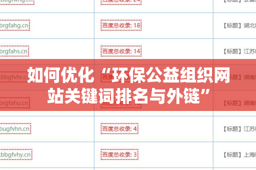 如何优化“环保公益组织网站关键词排名与外链”