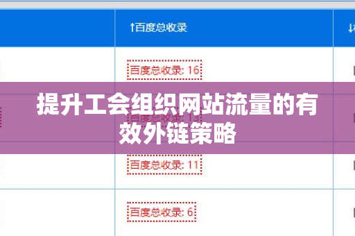 提升工会组织网站流量的有效外链策略