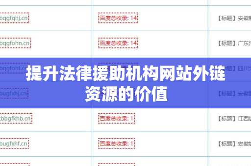 提升法律援助机构网站外链资源的价值