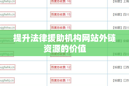 提升法律援助机构网站外链资源的价值