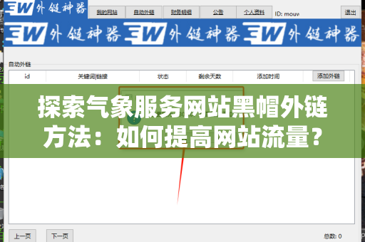 探索气象服务网站黑帽外链方法：如何提高网站流量？