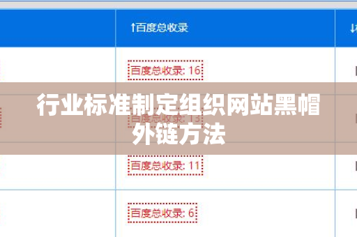 行业标准制定组织网站黑帽外链方法