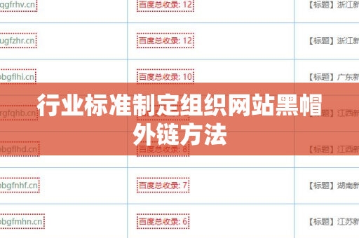 行业标准制定组织网站黑帽外链方法