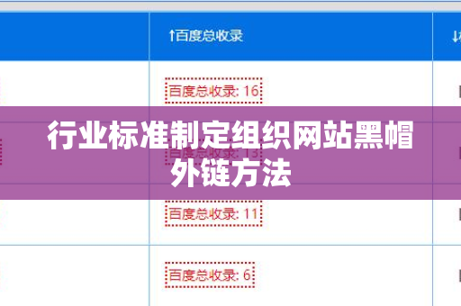 行业标准制定组织网站黑帽外链方法