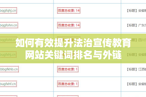 如何有效提升法治宣传教育网站关键词排名与外链