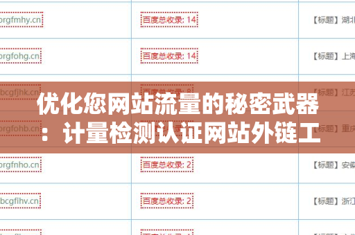 优化您网站流量的秘密武器：计量检测认证网站外链工具